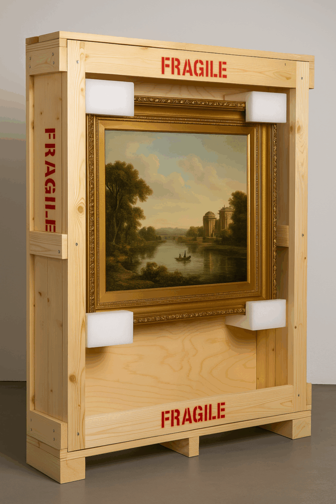 Custom wooden crate for shipping fine art safely