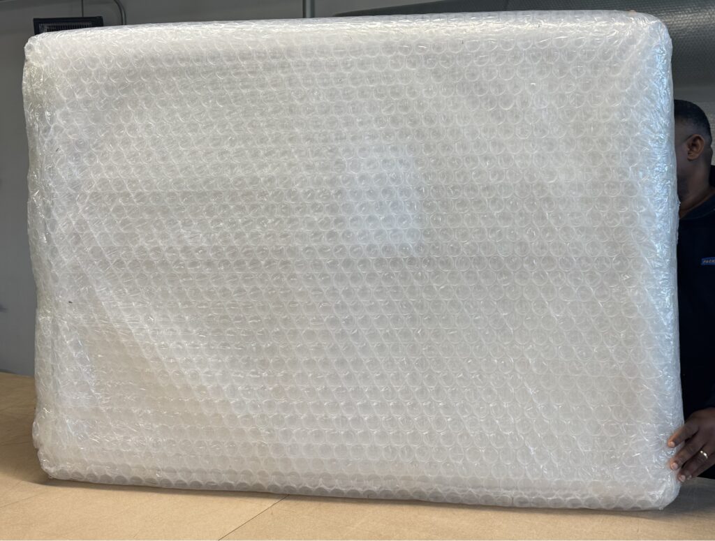 secure painting packaging with triple layer wrap